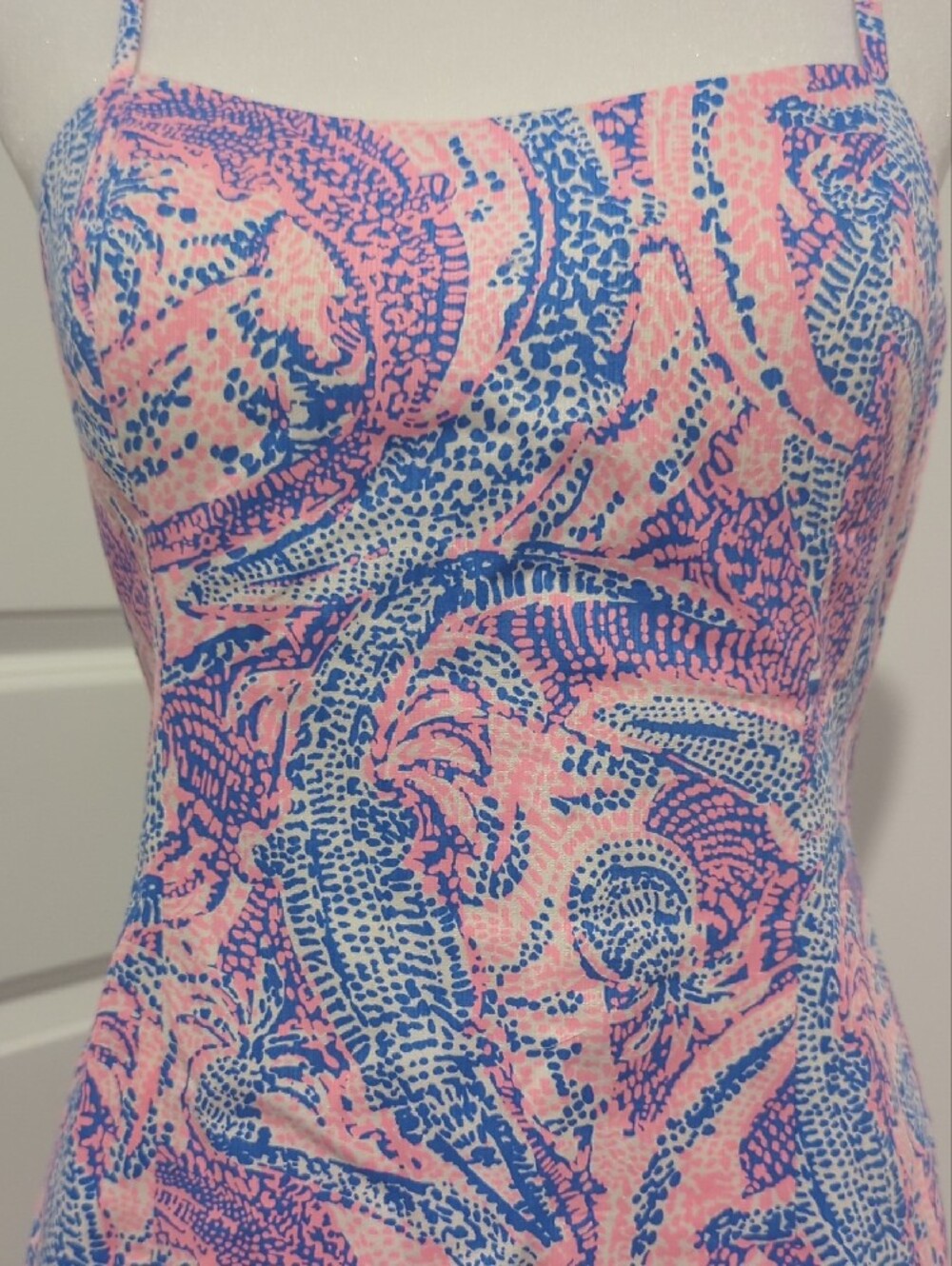 Pink & Blue Paisley Spaghetti Strap Mini Dress - Picture 8 of 9